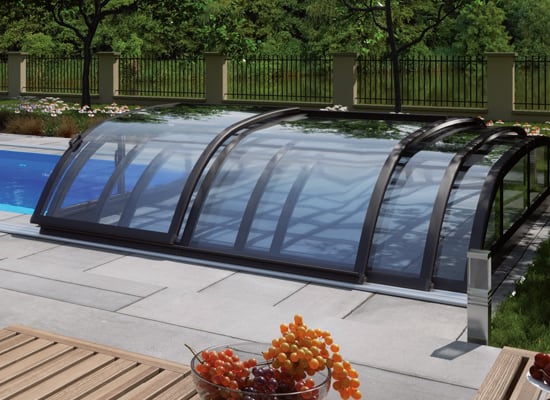 Abri piscine DALLAS CLEAR coloris Gris anthracite DB 703